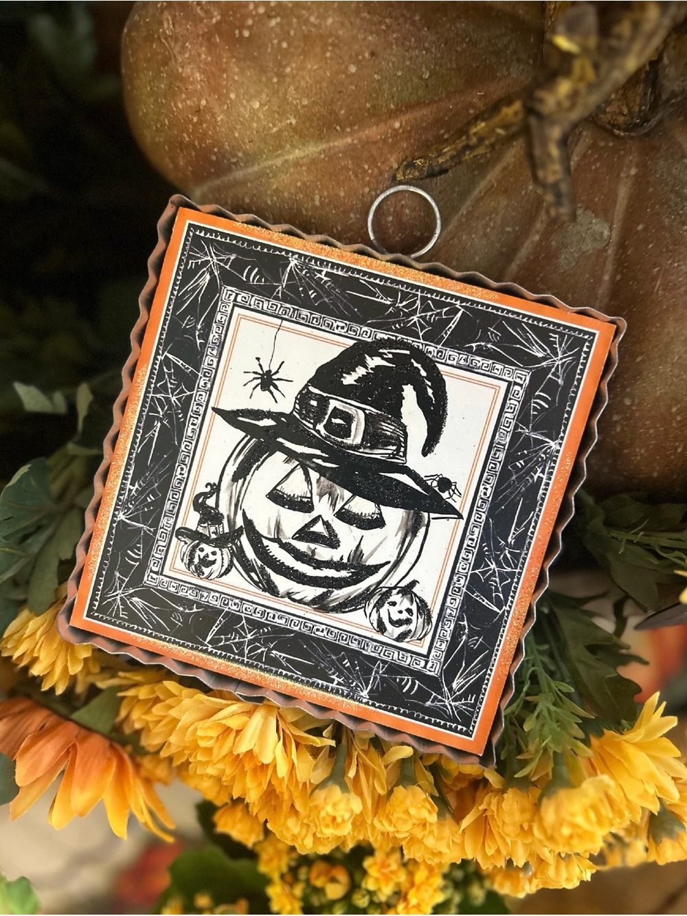 Halloween Jack-O'-Lantern Mini Print- Black & Orange